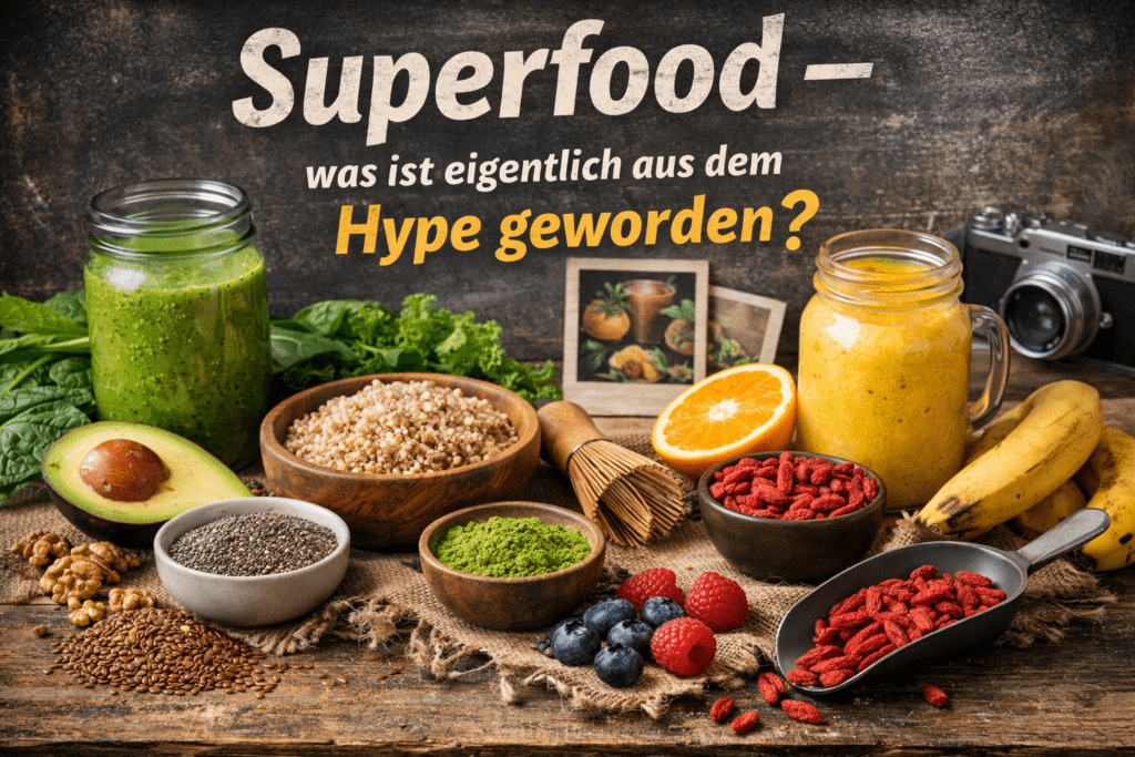 Symbolbild mehrere Bowls, Körner, Samen, Säfte